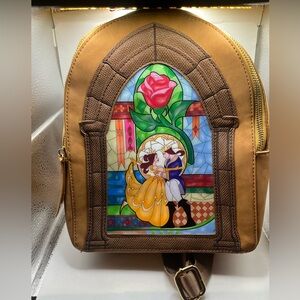 Danielle Nicole Disney Beauty and the Beast Stained Glass Mini Backpack NWT